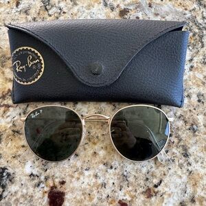 Ray-Ban Gold Frame Polarized Sunglasses